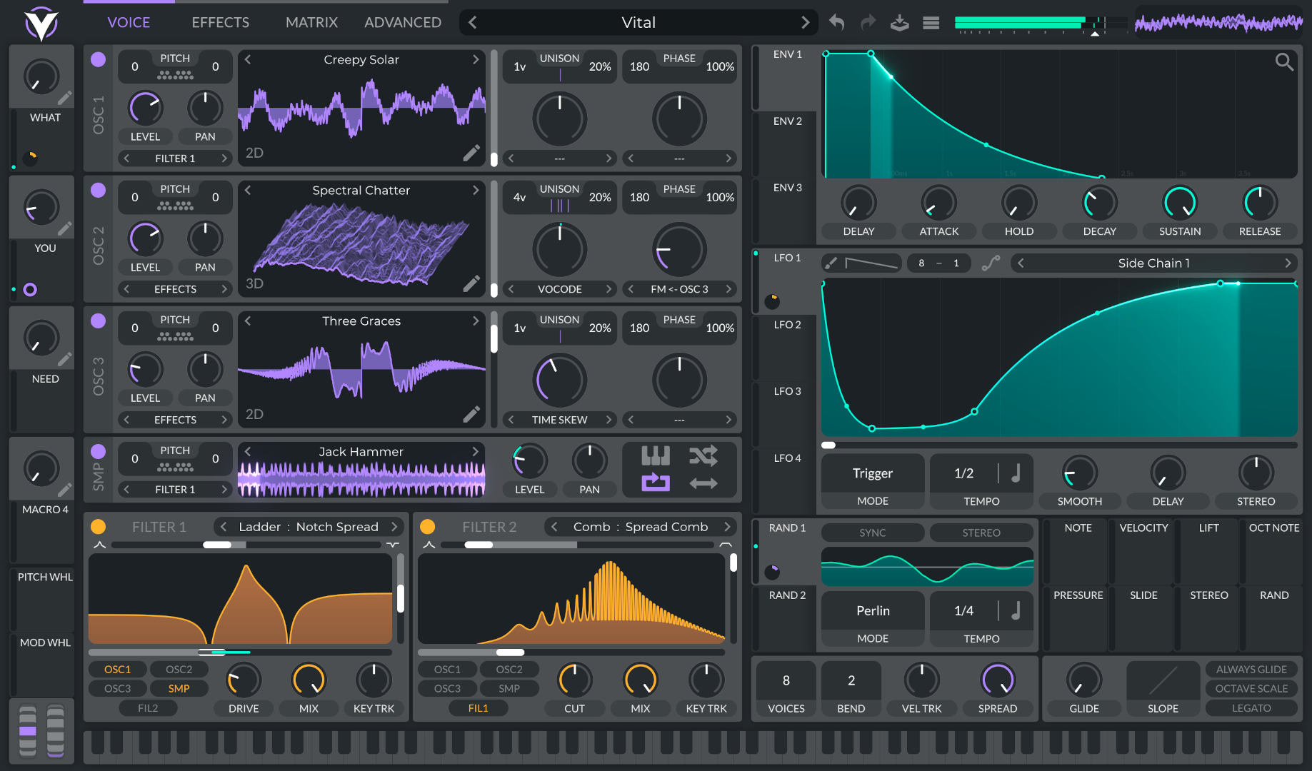 Interfaz del plugin Vital